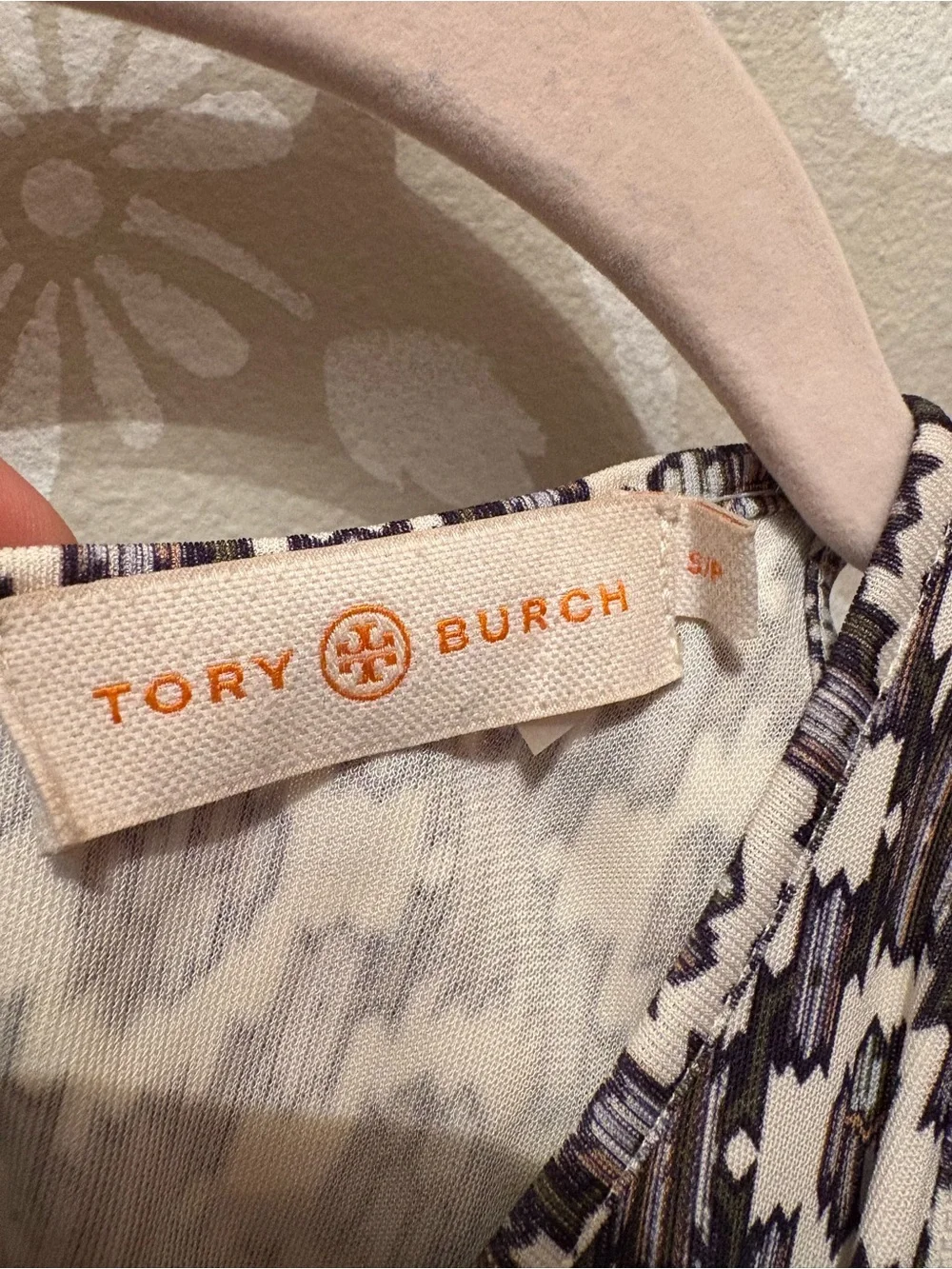 Tory Burch Navy and White Sleeveless Maxi Dress